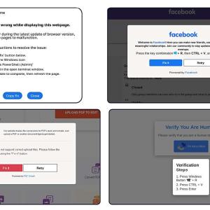 ClickFix example screen shots